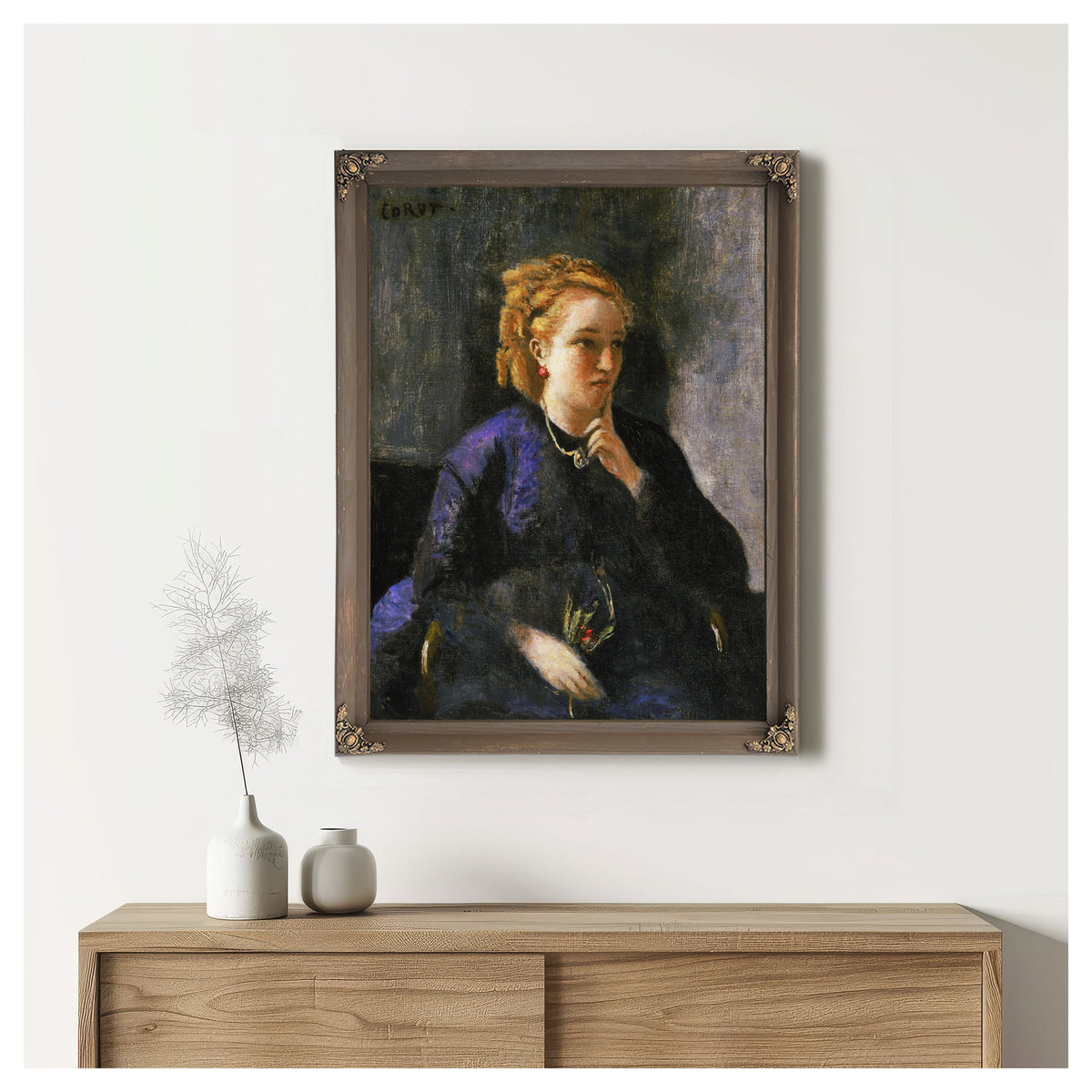 Portrait a Woman By Camille Corot