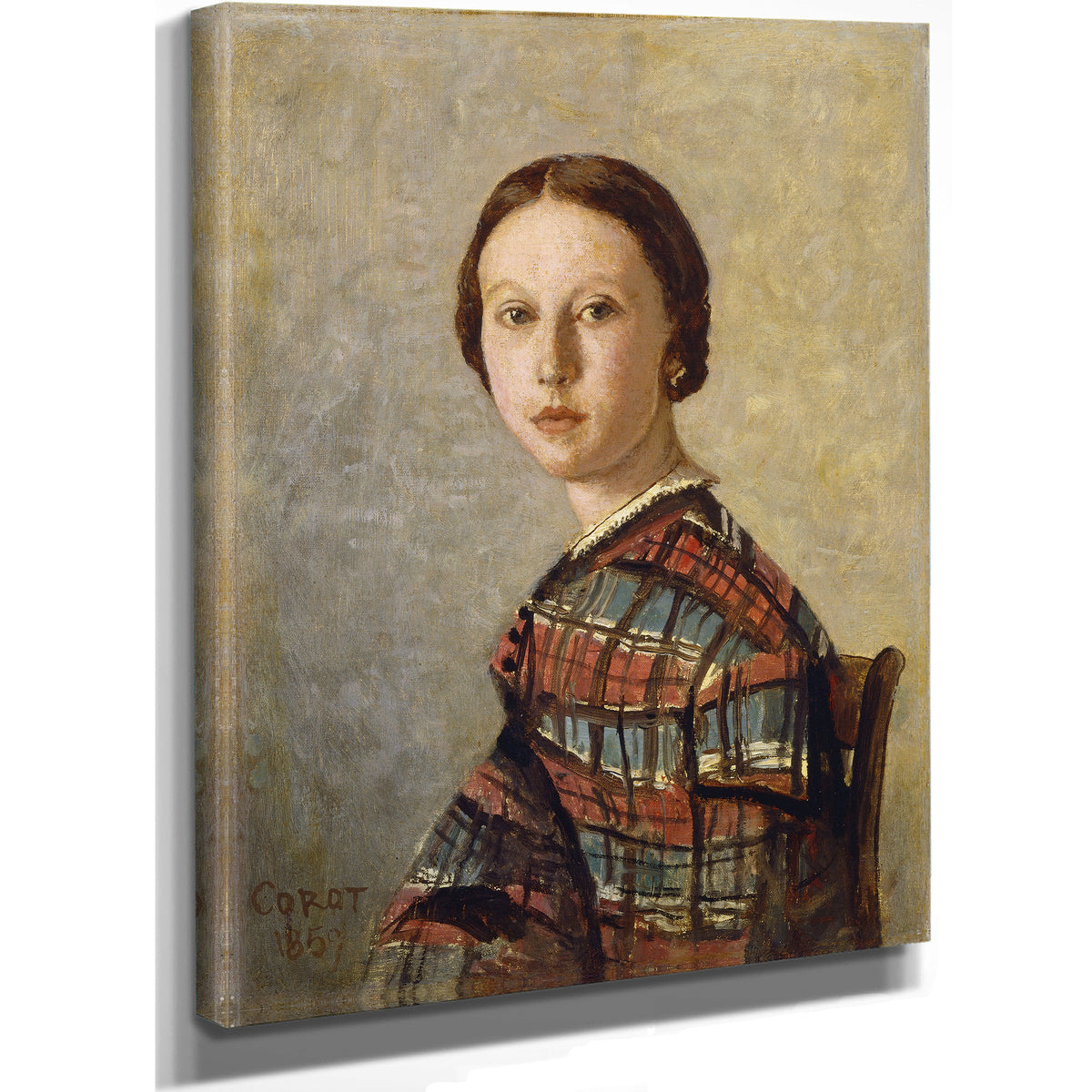Portrait a Young Girl Or By Camille Corot