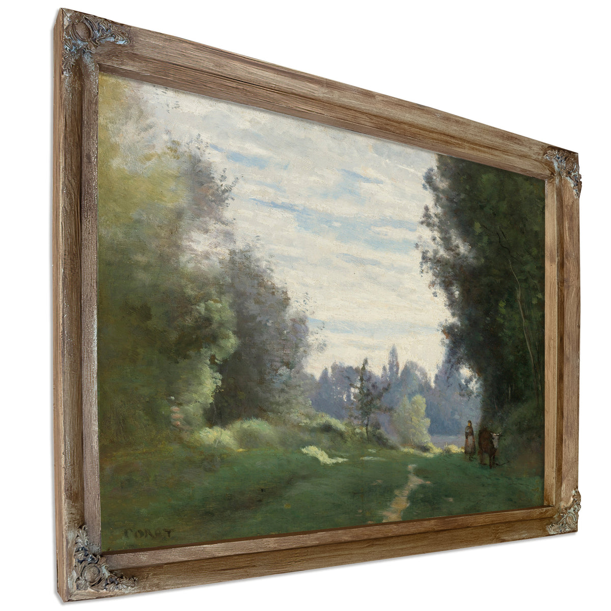 Rayons du Matin la Vache Allant Aux By Camille Corot