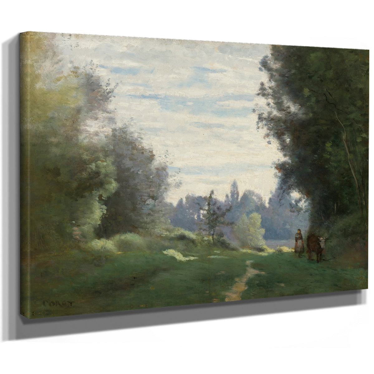 Rayons du Matin la Vache Allant Aux By Camille Corot