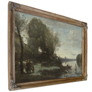 River a Distant Tower By Camille Corot