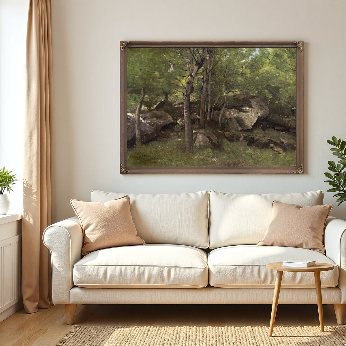 Rocks the Forest Fontainebleau By Camille Corot