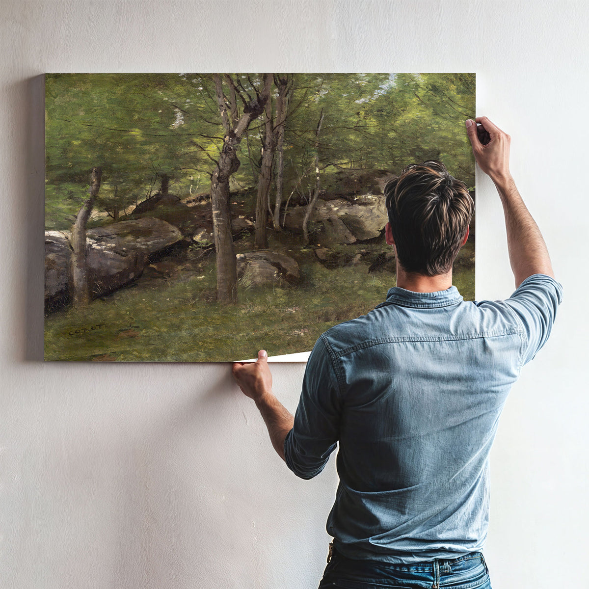 Rocks the Forest Fontainebleau By Camille Corot