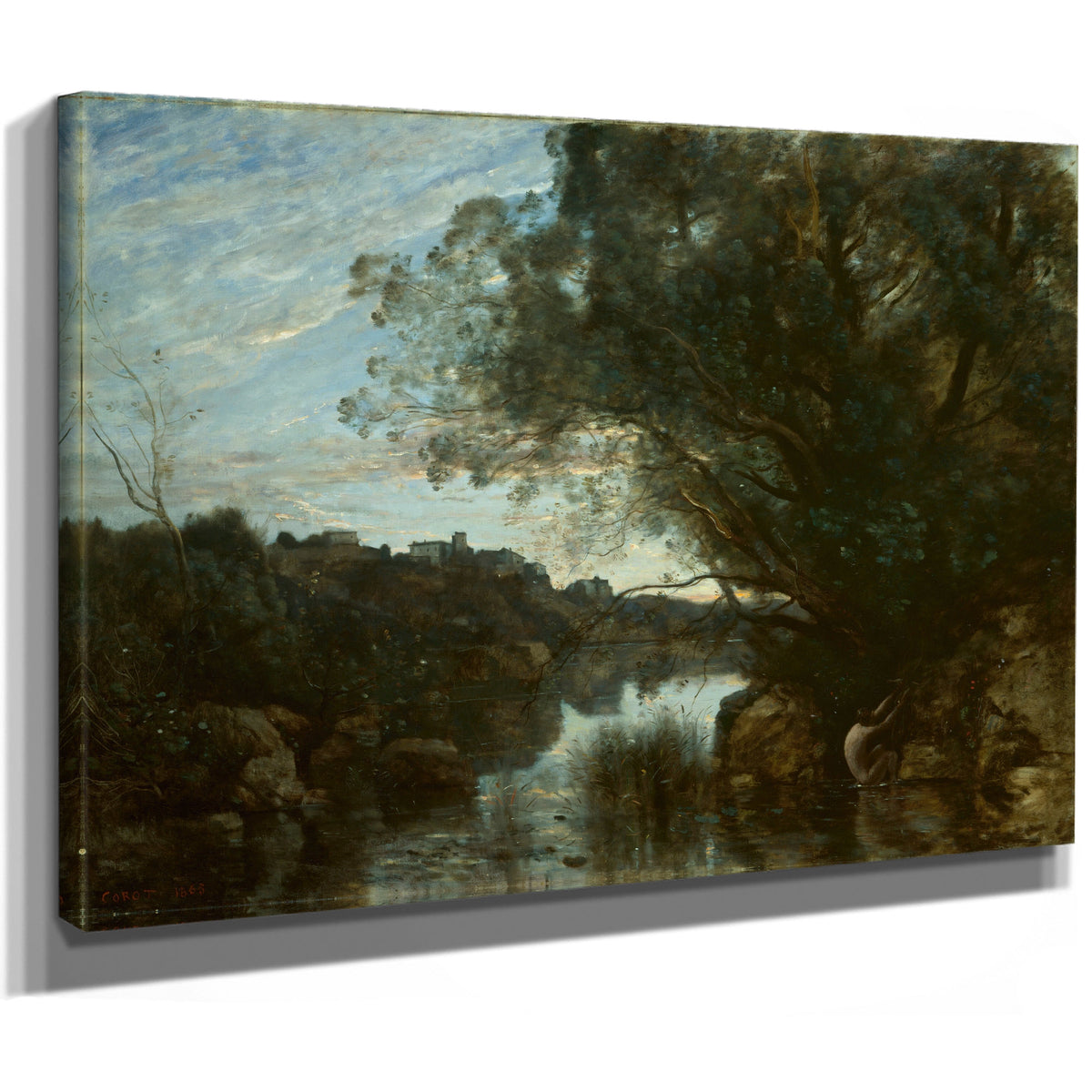 Souvenir the Environs Lake Nemi By Camille Corot