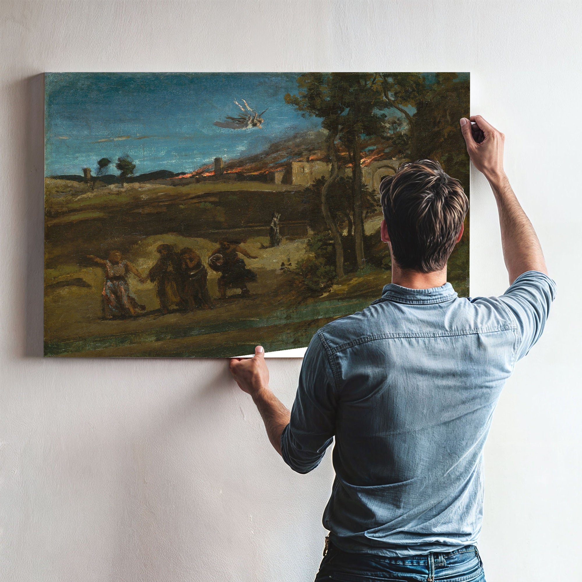 Study the Destruction Sodom By Camille Corot