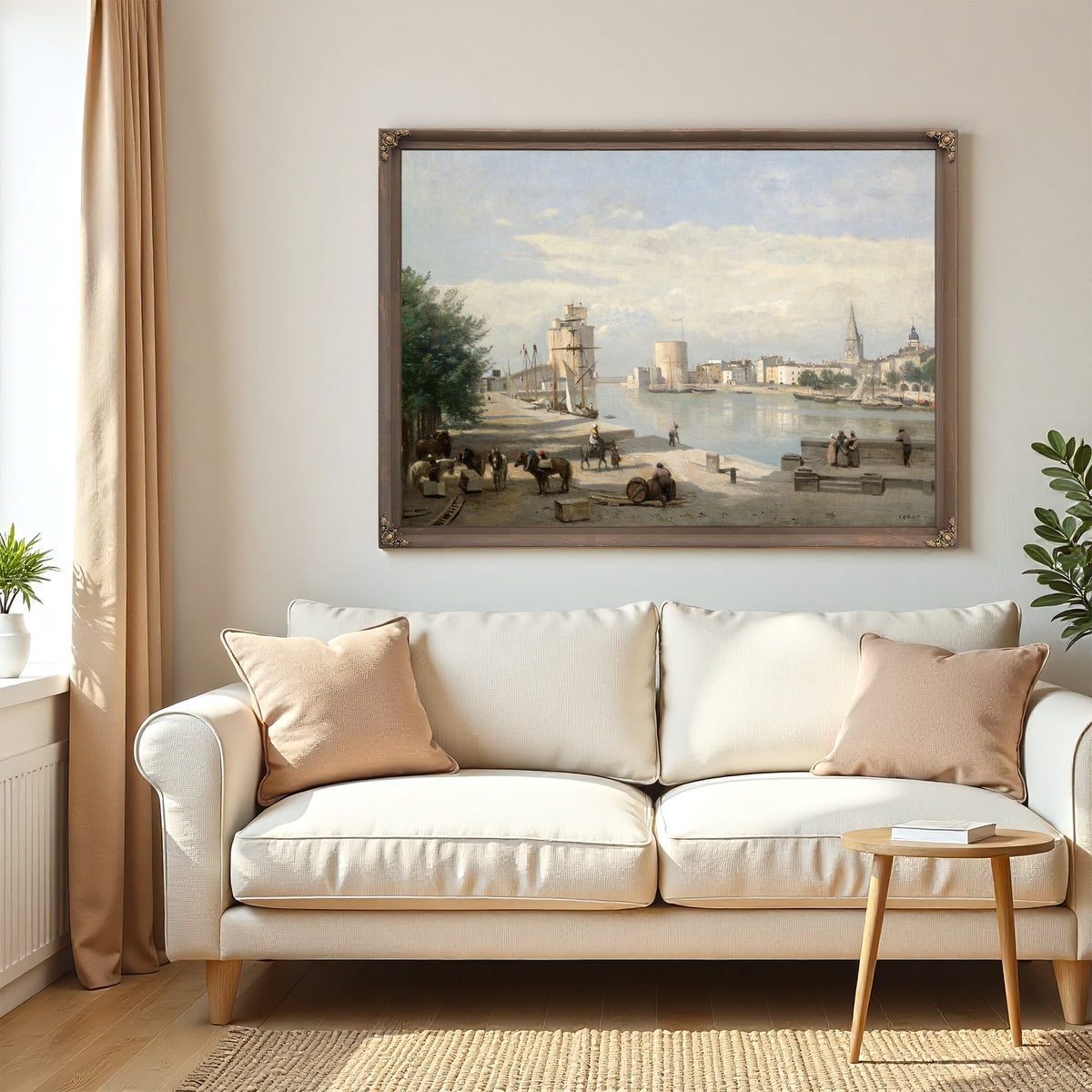 The Harbor la Rochelle By Camille Corot