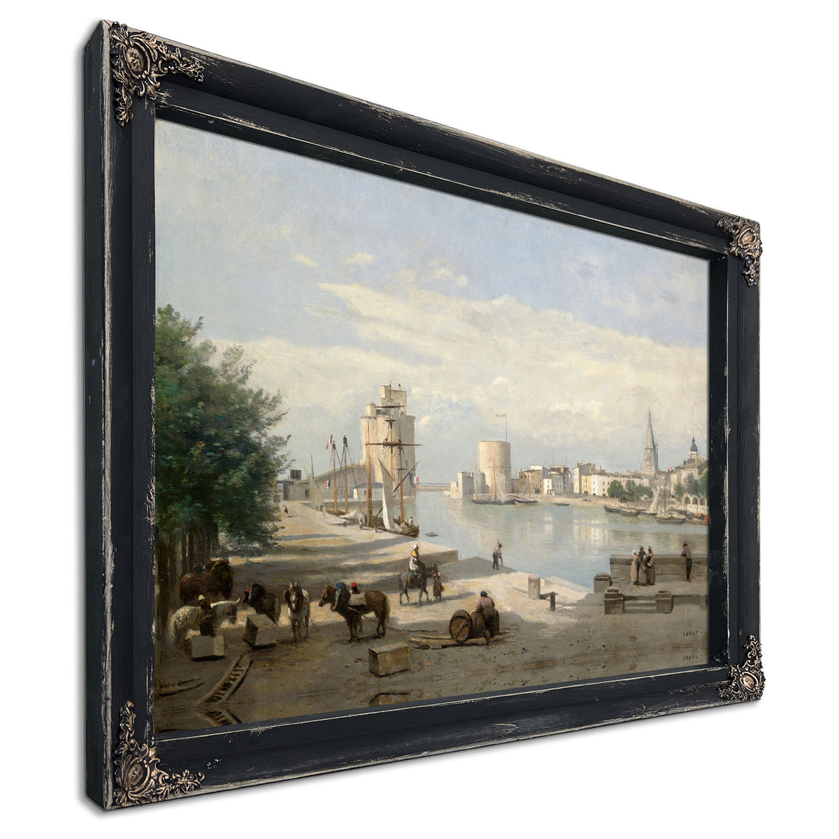 The Harbor la Rochelle By Camille Corot