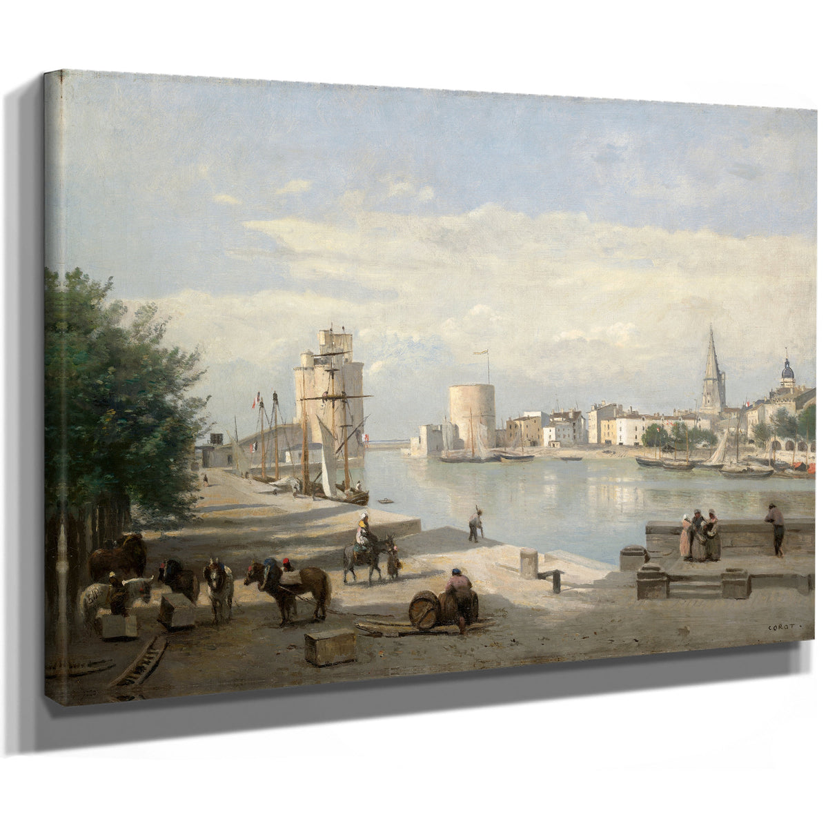 The Harbor la Rochelle By Camille Corot