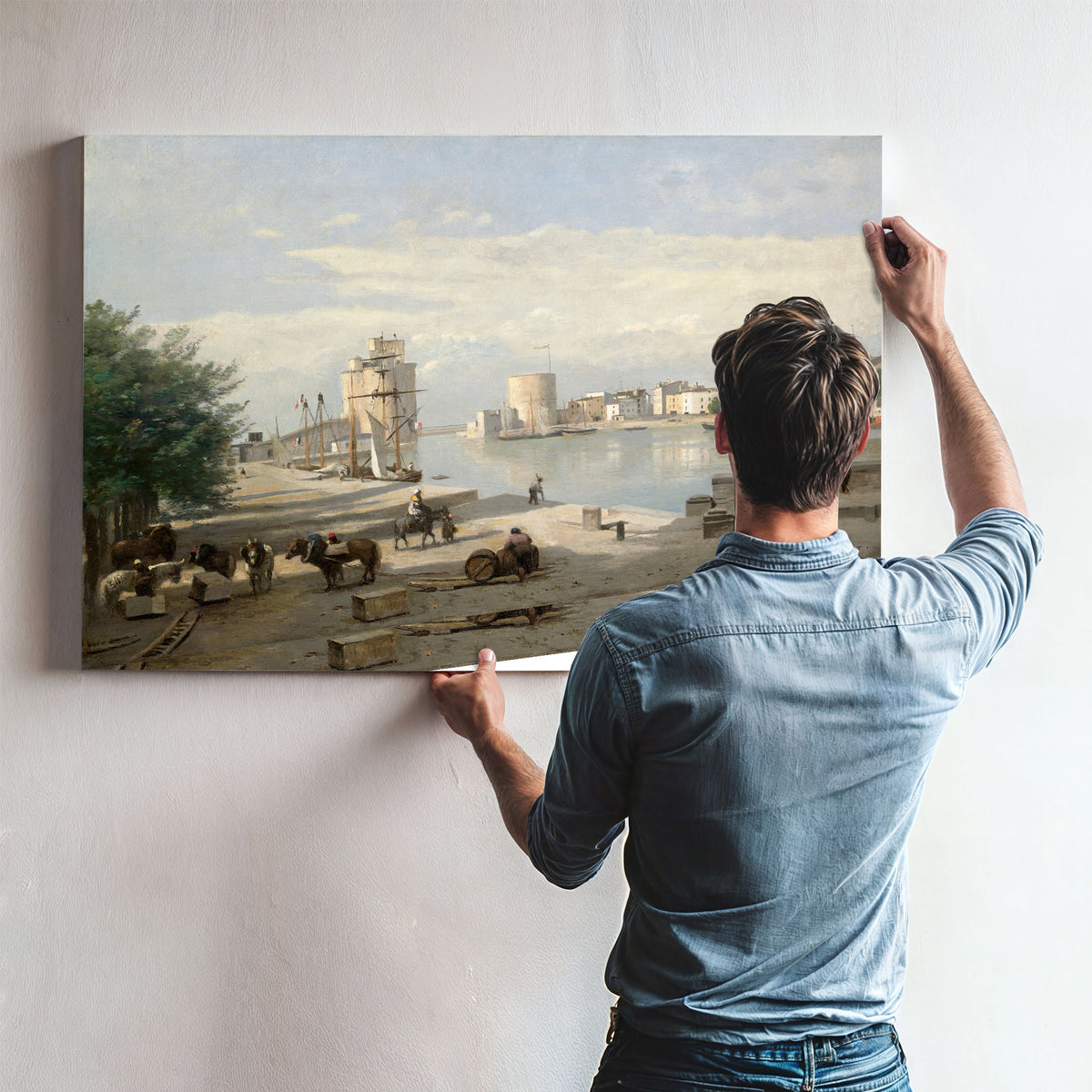 The Harbor la Rochelle By Camille Corot