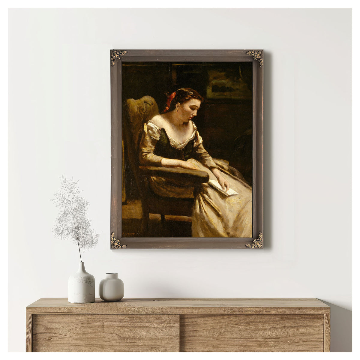 The Letter By Camille Corot