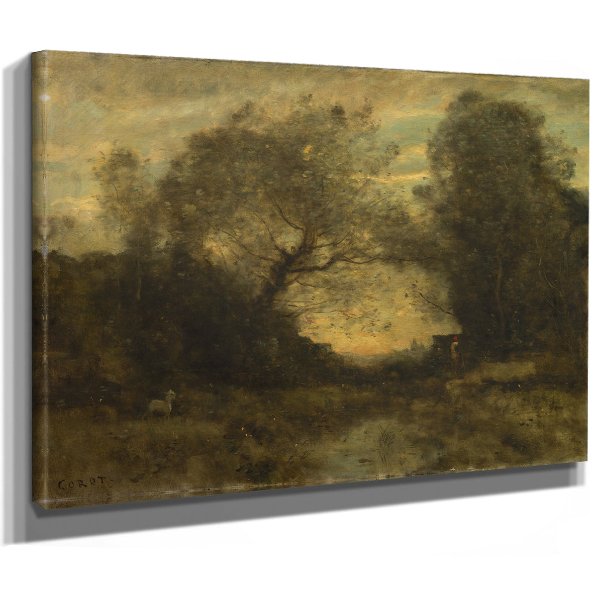 The Pond the Entrance the Woods By Camille Corot