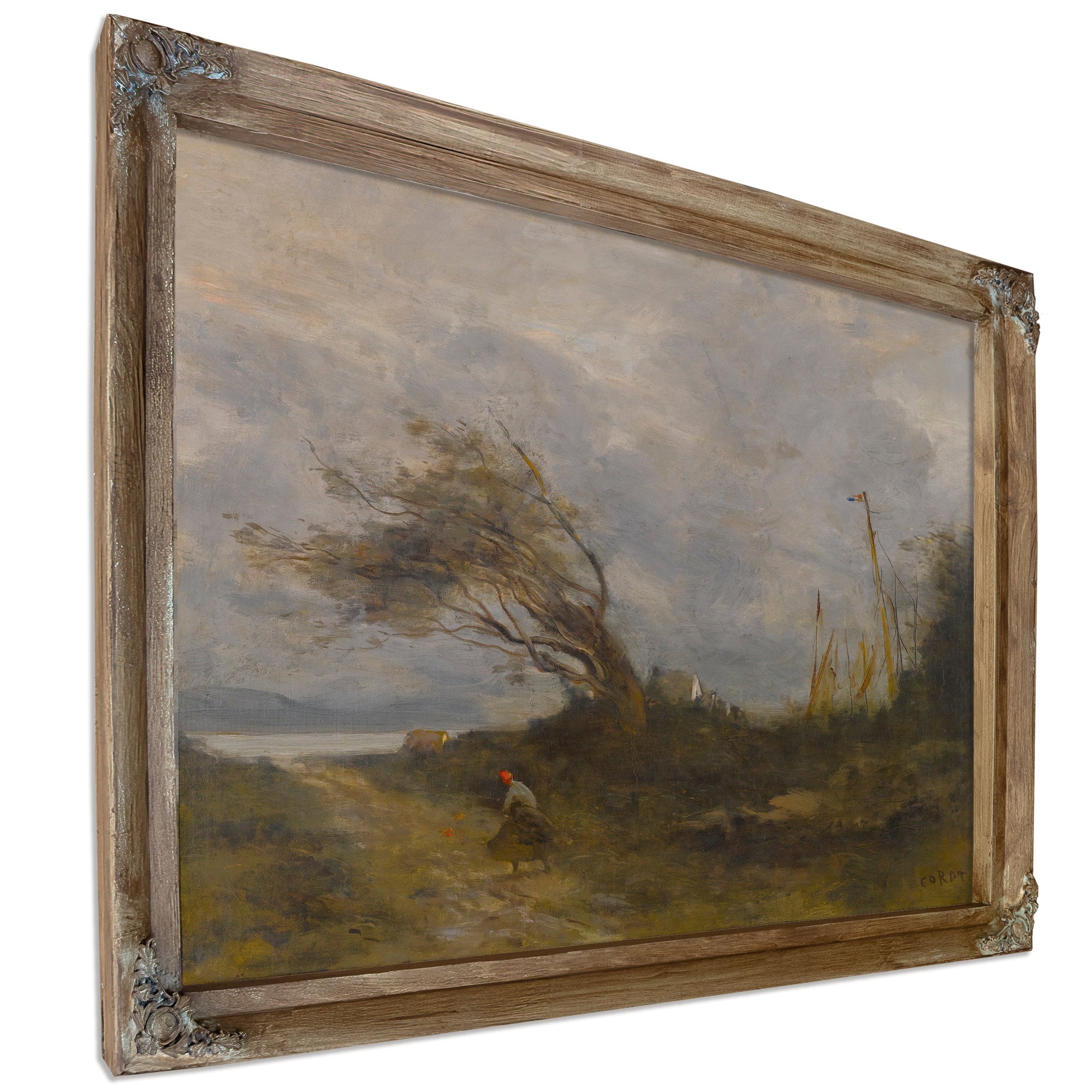 Un Coup de Vent Au Bord de la Mer By Camille Corot