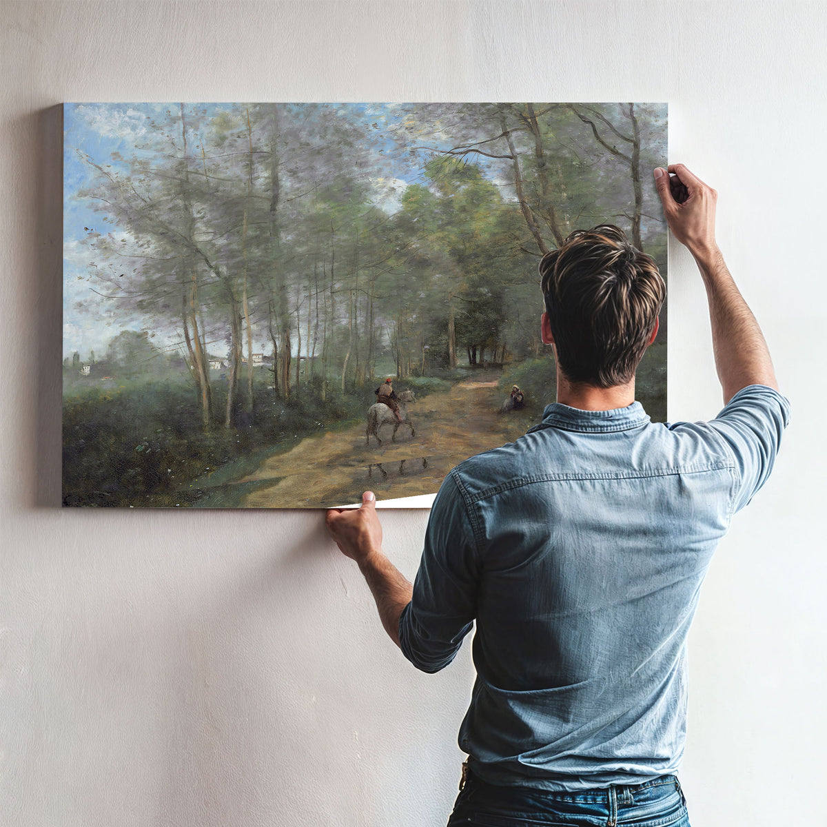 Ville Davray le Cavalier la Entree du By Camille Corot