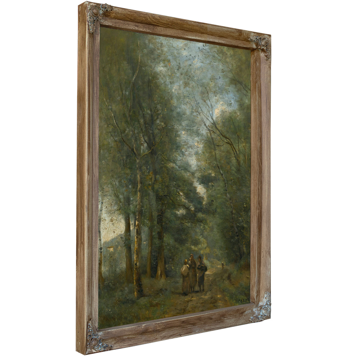Ville Davray Paysans Causant Sur le By Camille Corot