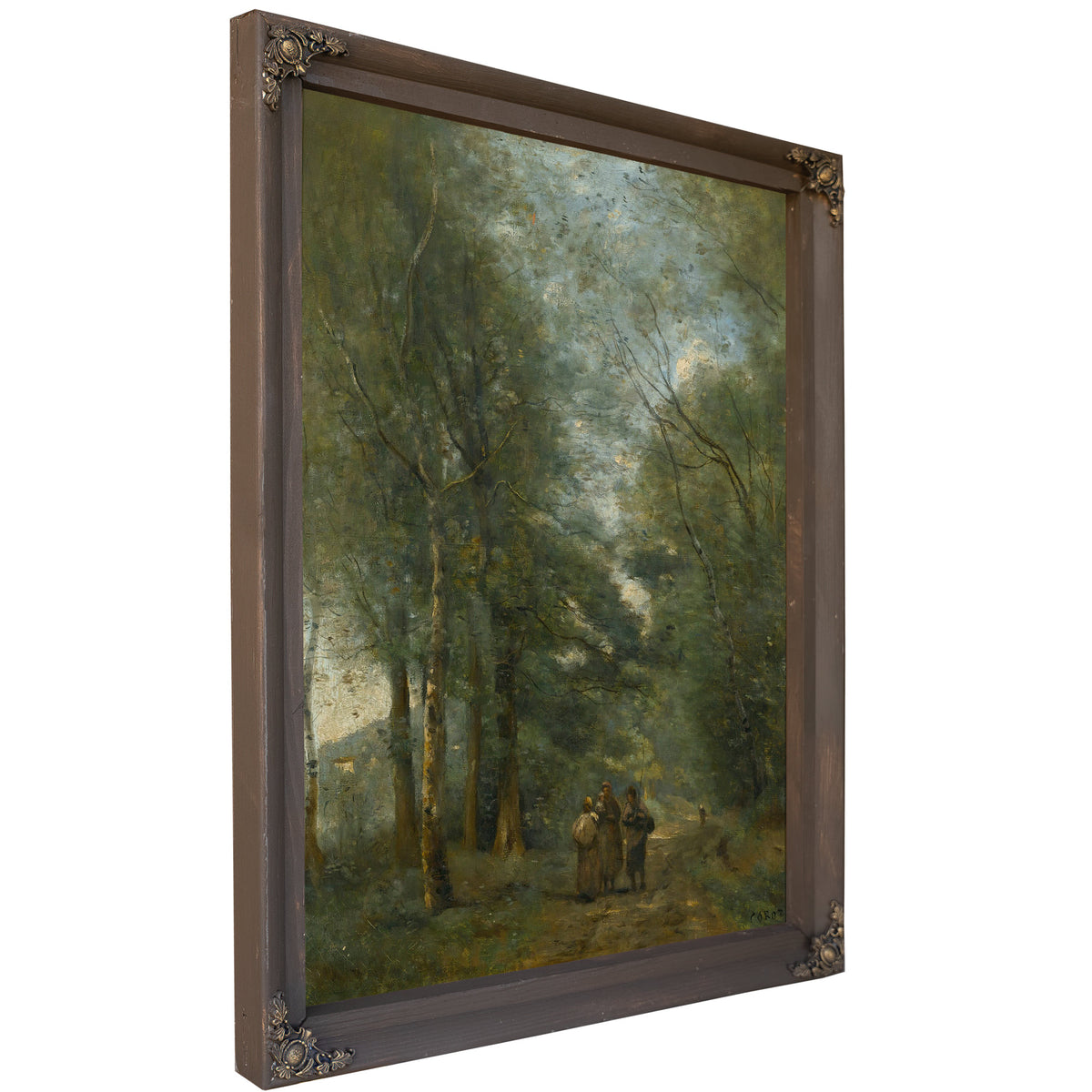 Ville Davray Paysans Causant Sur le By Camille Corot