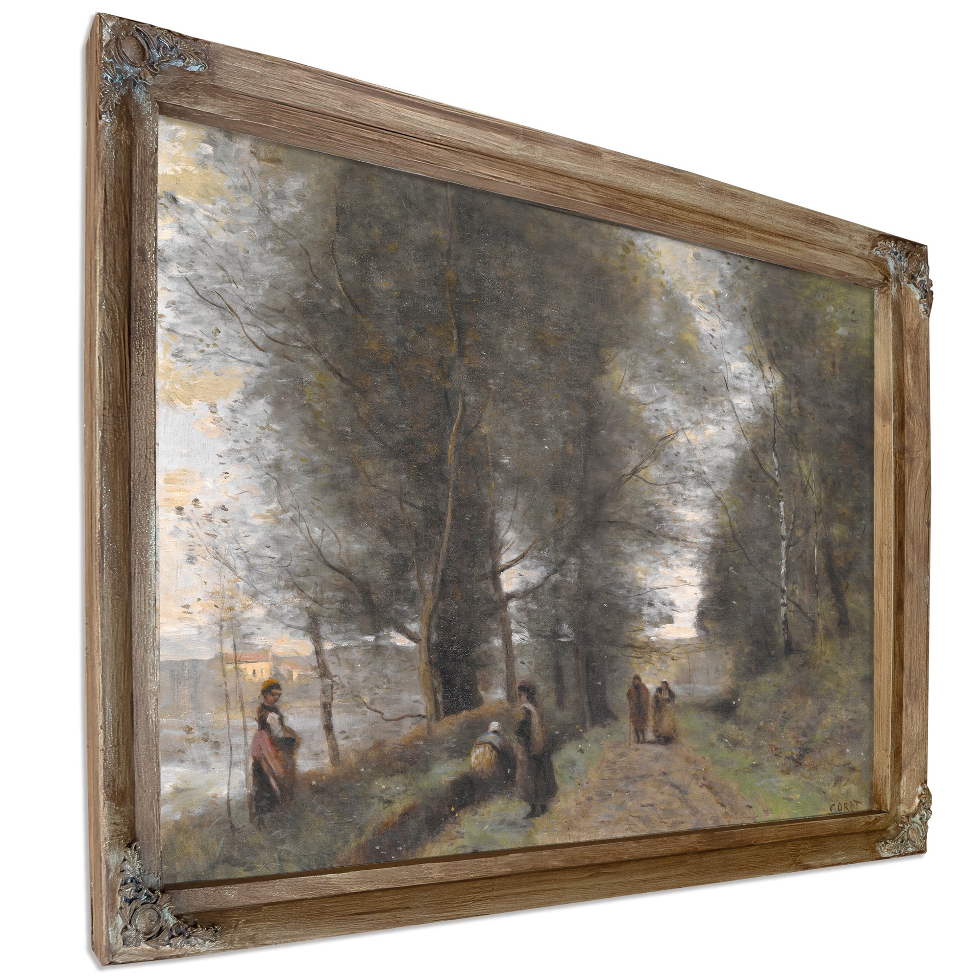 Ville Davray Woodland Path Bordering By Camille Corot