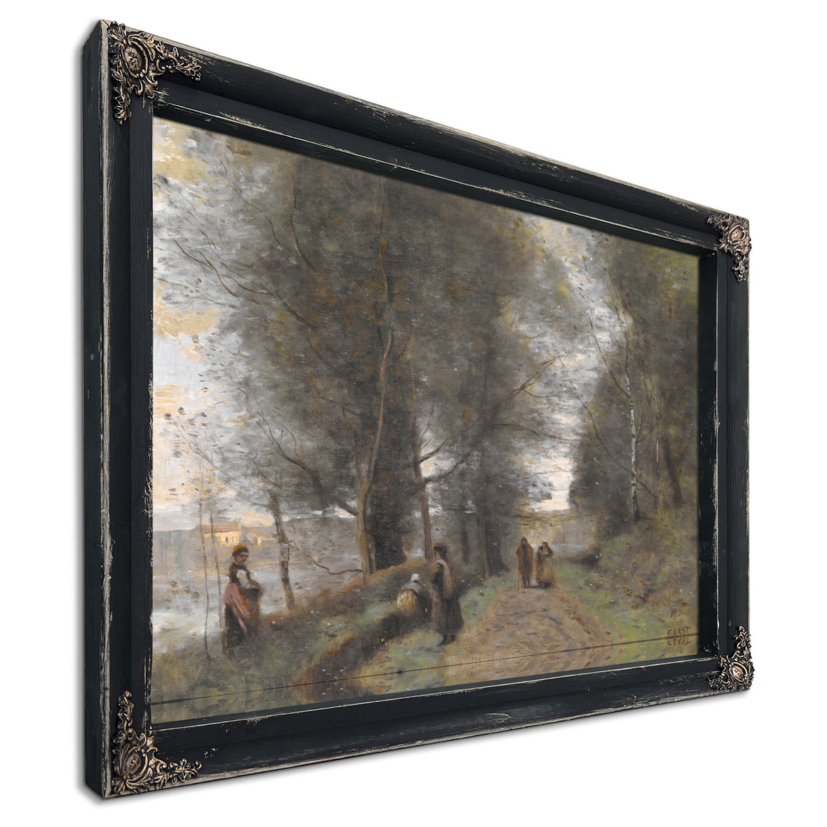 Ville Davray Woodland Path Bordering By Camille Corot