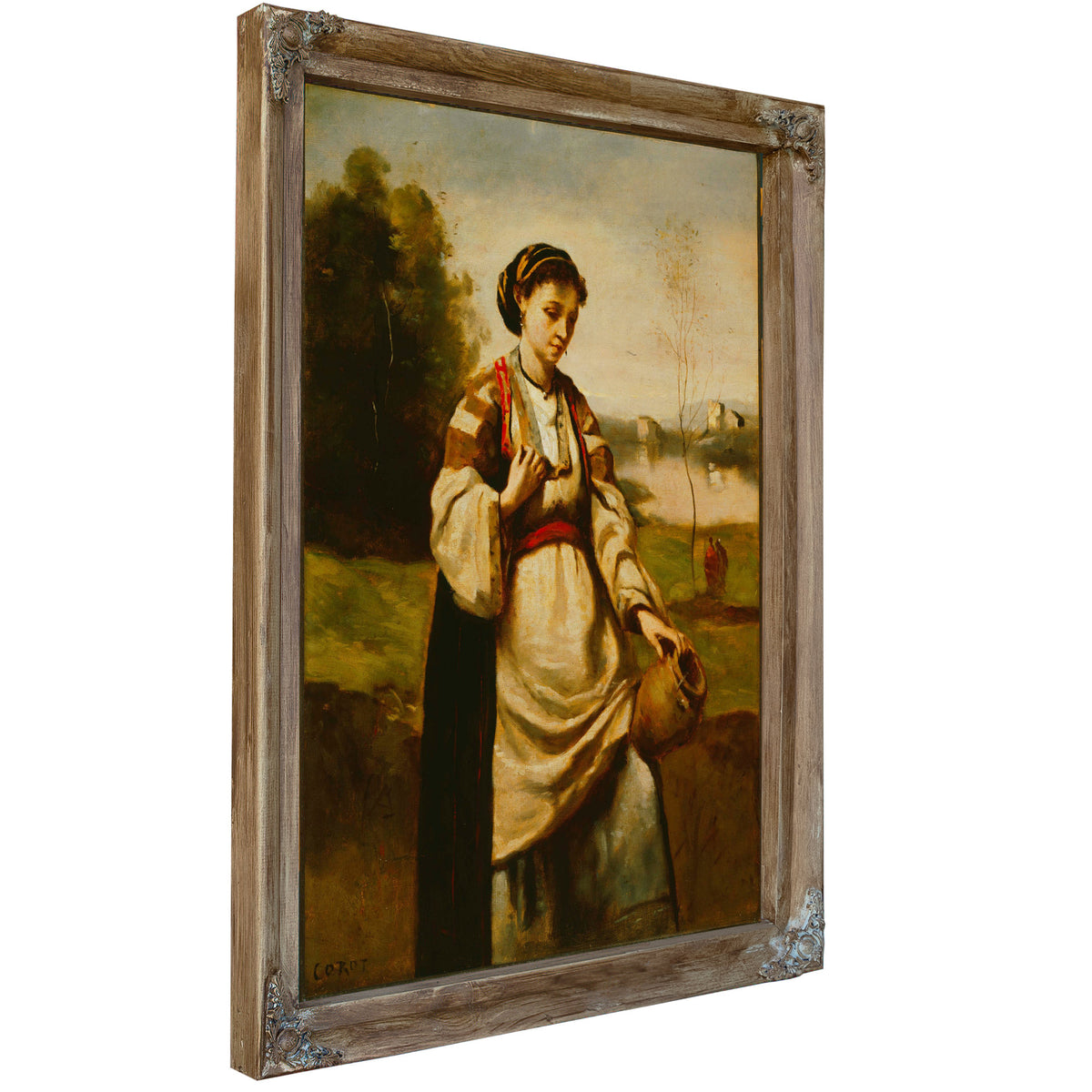 Woman Water Jar By Camille Corot