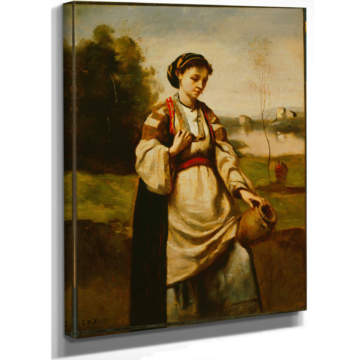 Woman Water Jar By Camille Corot