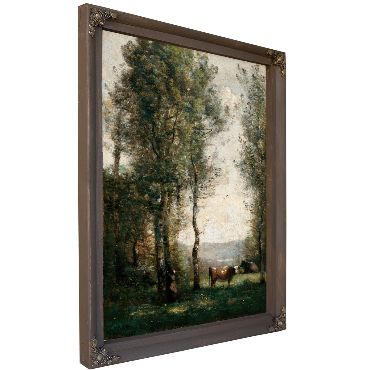 Wooded Landscape Cows a Clearing By Camille Corot