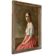 Young Woman a Pink Skirt By Camille Corot