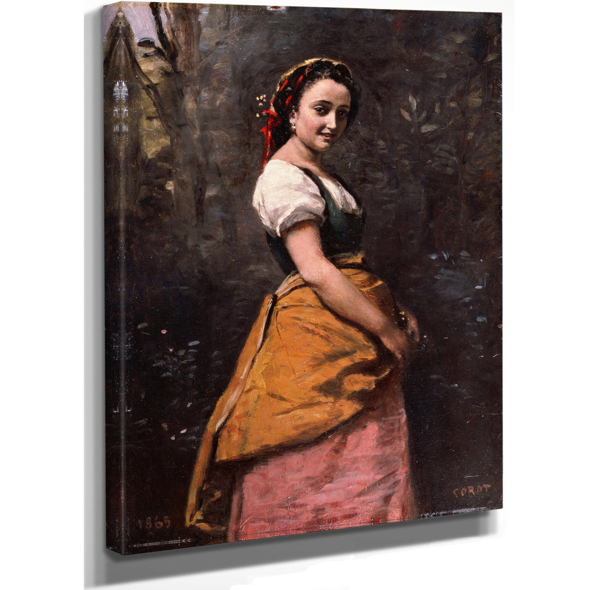Young Woman the Woods By Camille Corot