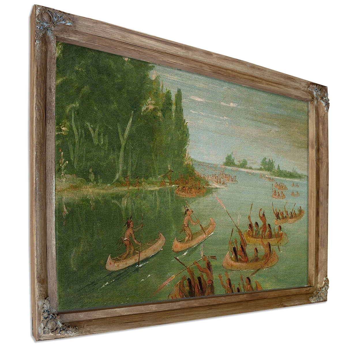 Canoe Race Near Sault Ste. Marie By George Catlin