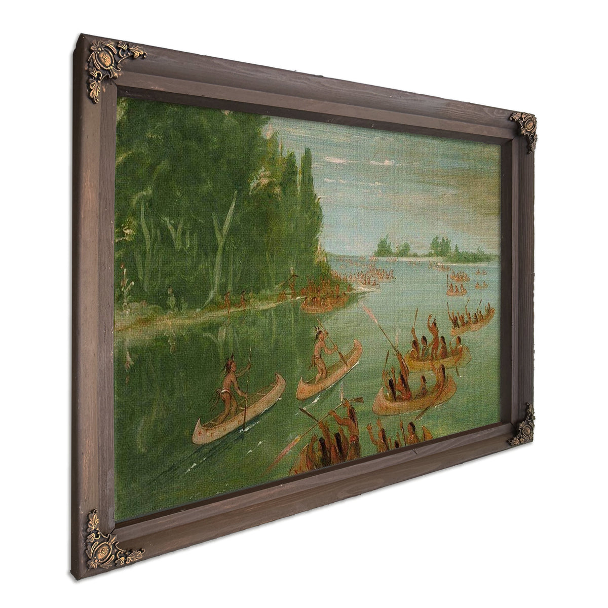 Canoe Race Near Sault Ste. Marie By George Catlin