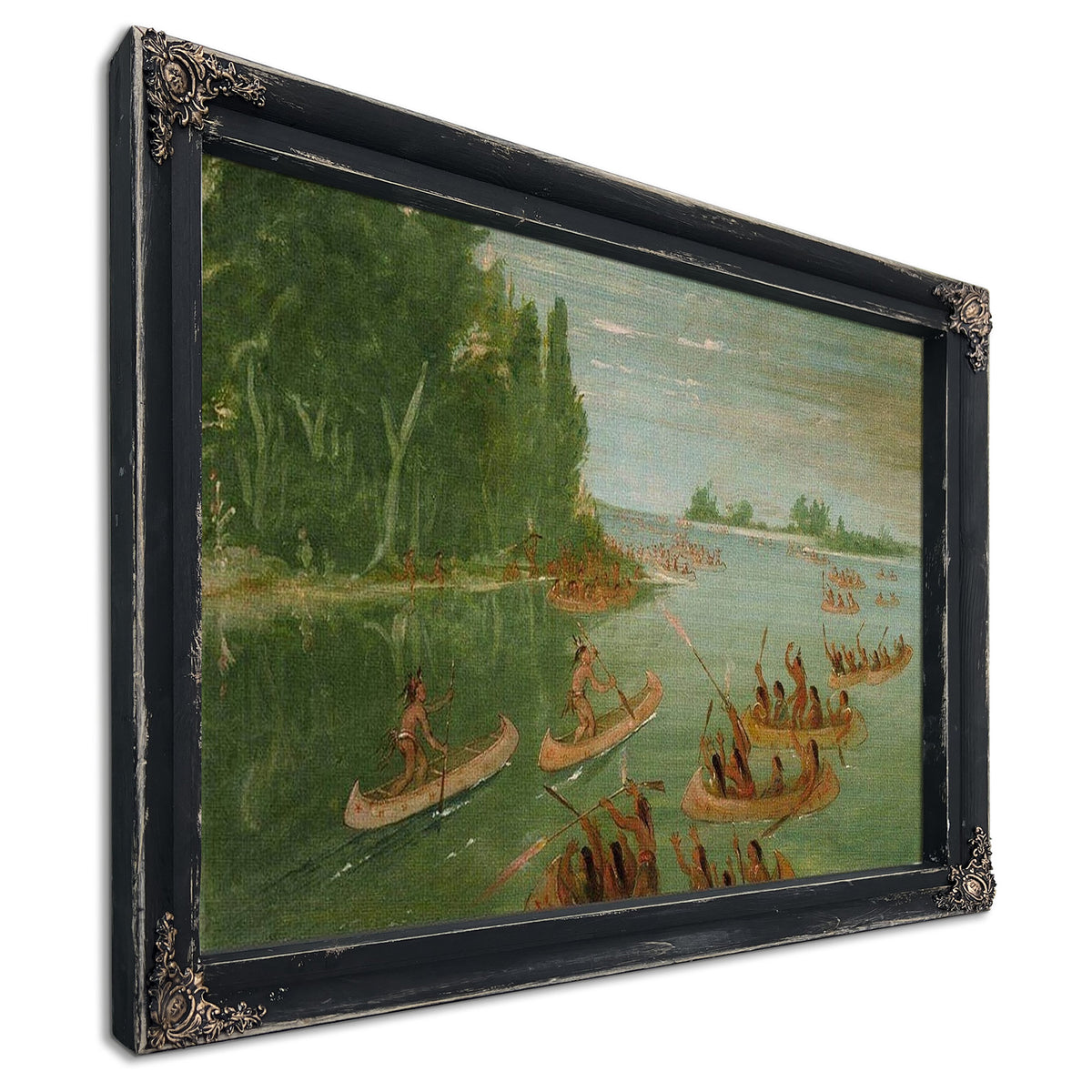 Canoe Race Near Sault Ste. Marie By George Catlin