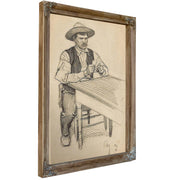 Card Player; Portrait Of A Young Native American 1900 (A Pair) By Maynard Dixon