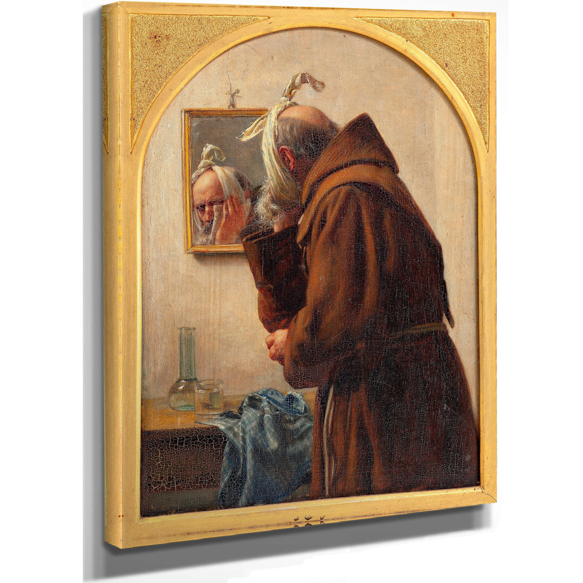 A Monk Examines Himself a Mirror By Carl Bloch