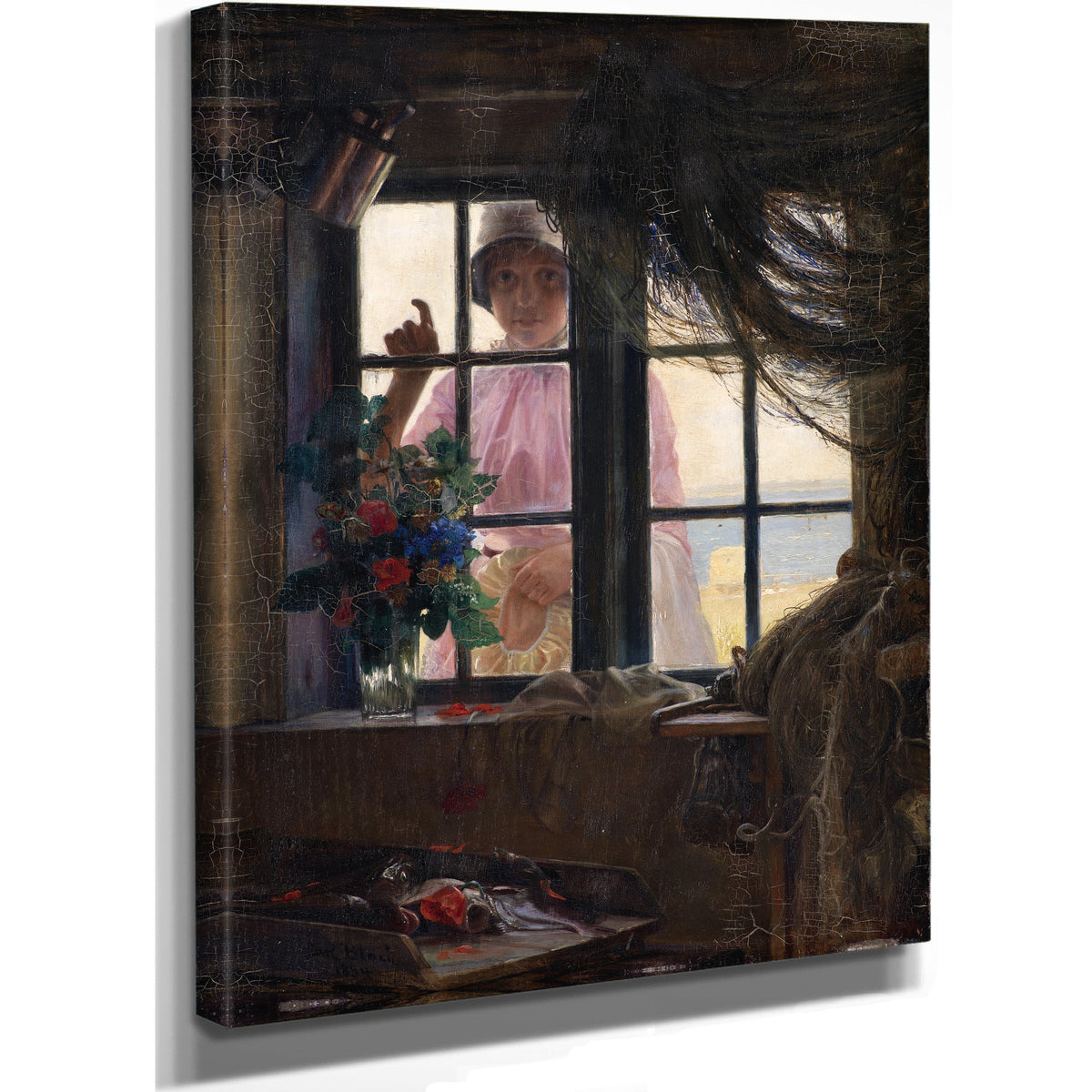 After Bath Young Girl Knocking the By Carl Bloch