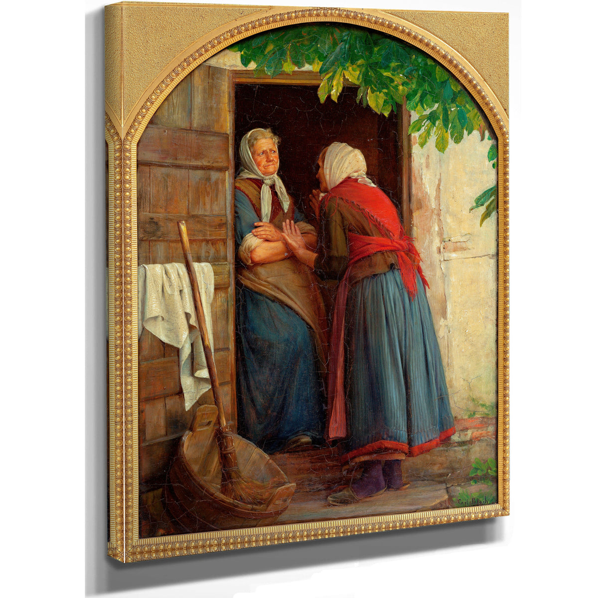 Two Women Talking By Carl Bloch