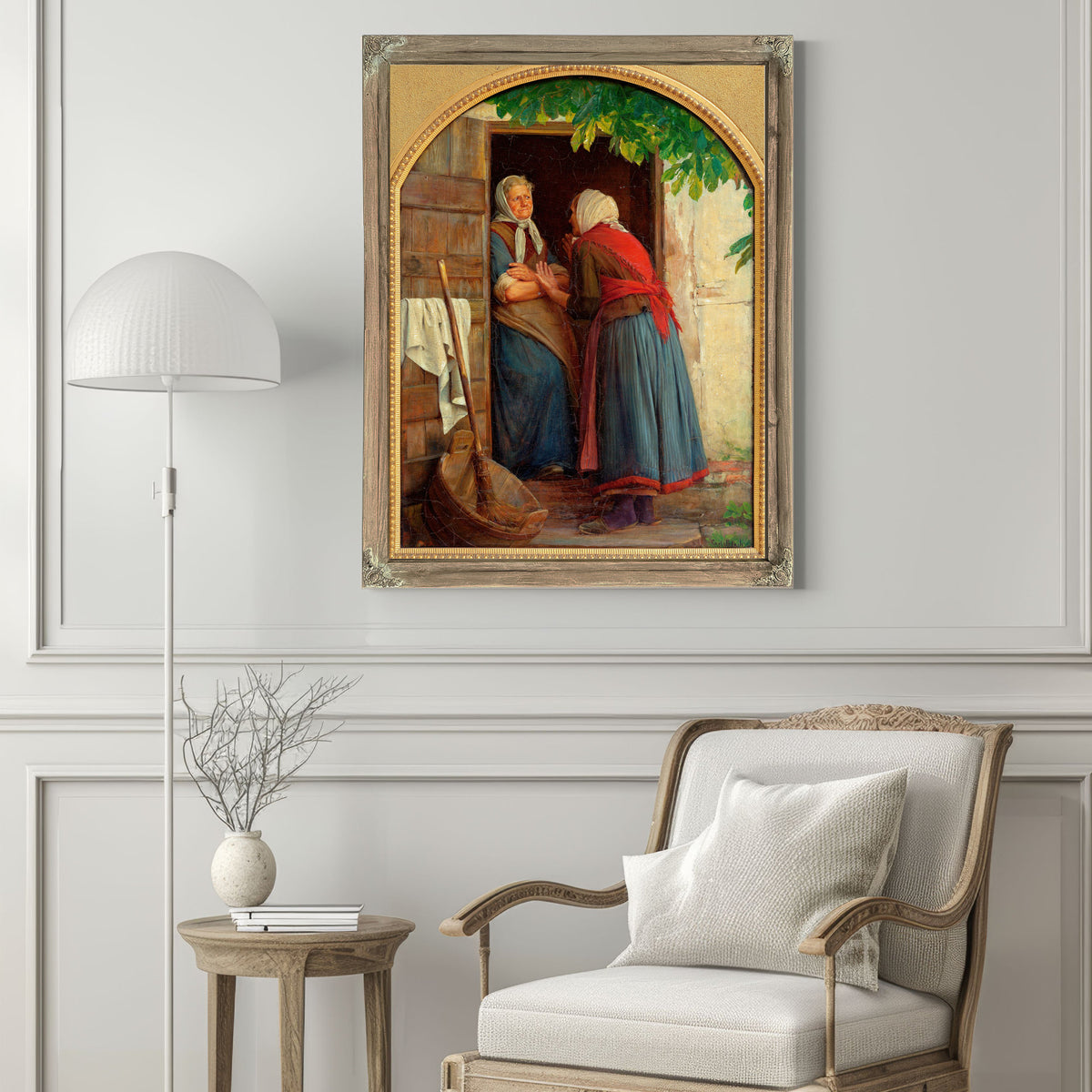 Two Women Talking By Carl Bloch