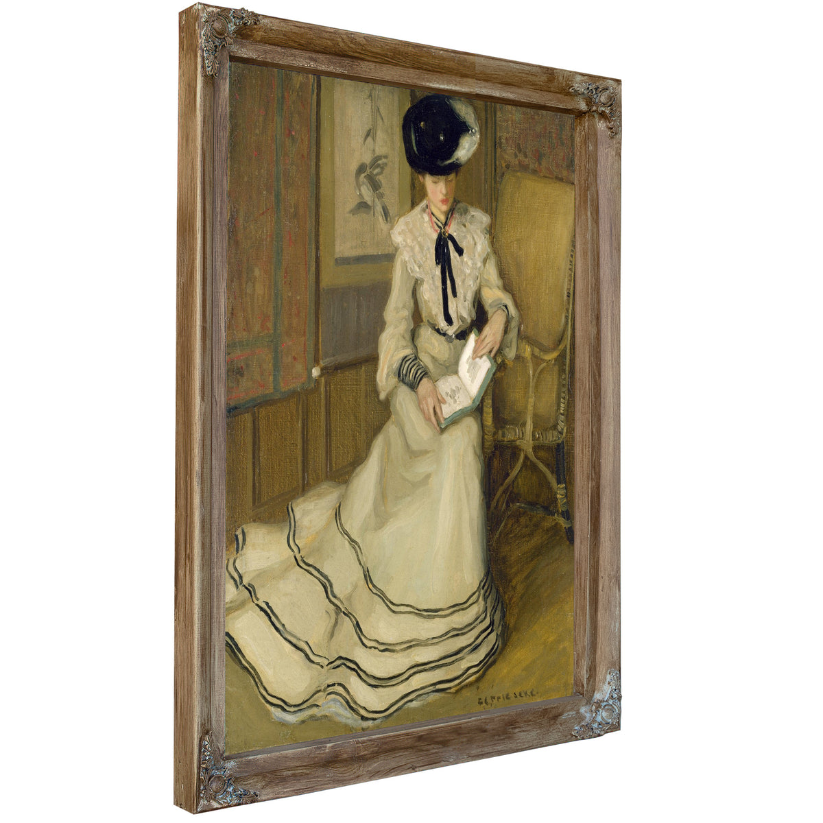 Girl Reading By Carl Frieseke