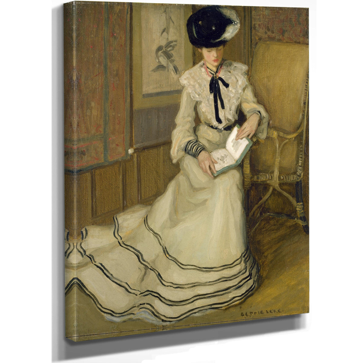 Girl Reading By Carl Frieseke