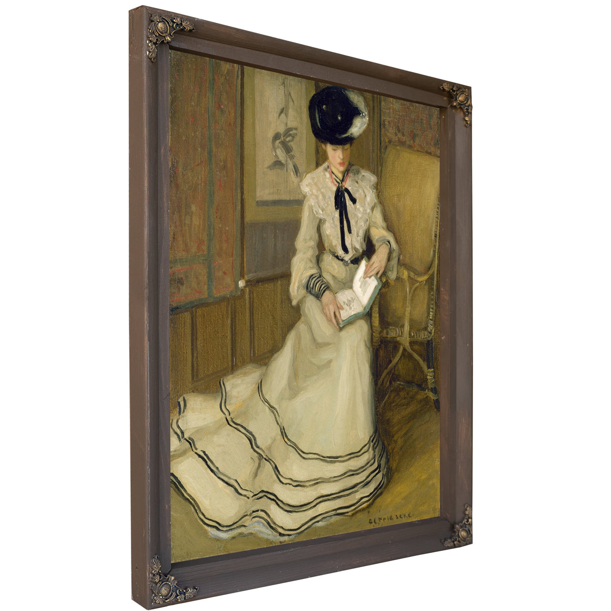 Girl Reading By Carl Frieseke