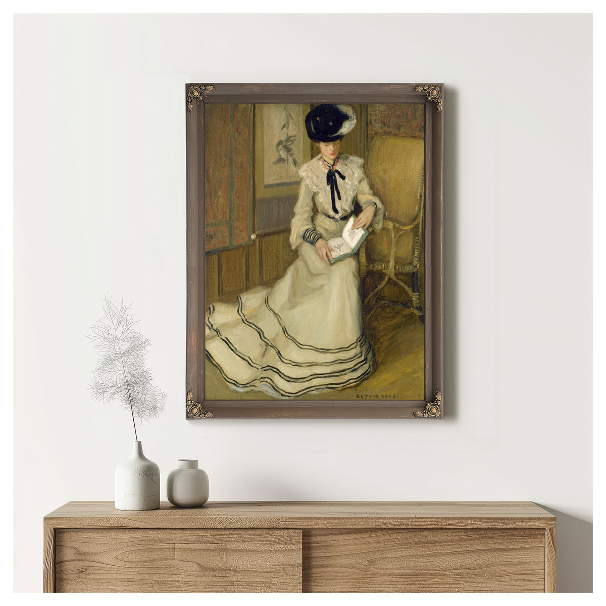 Girl Reading By Carl Frieseke