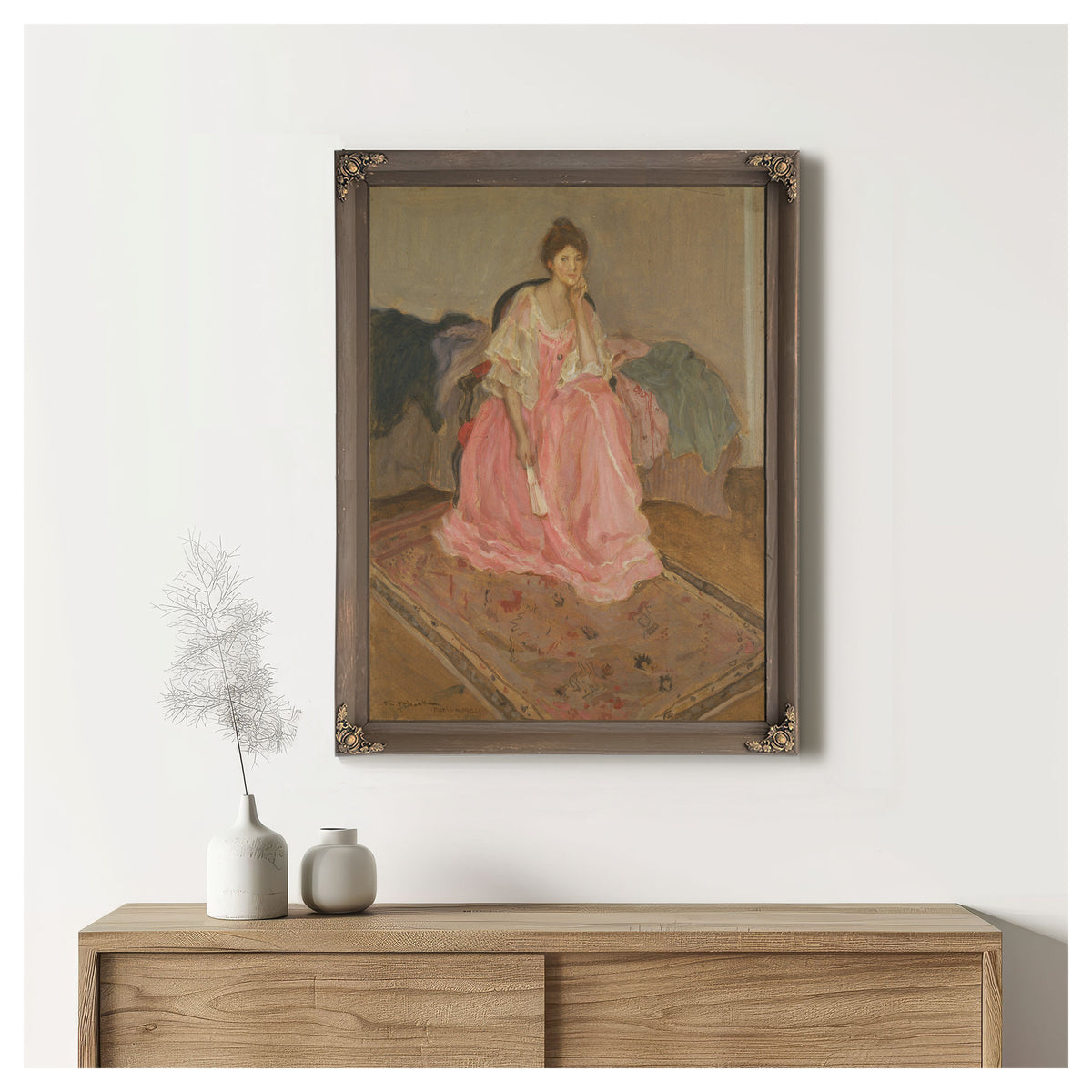 Lady Pink By Carl Frieseke