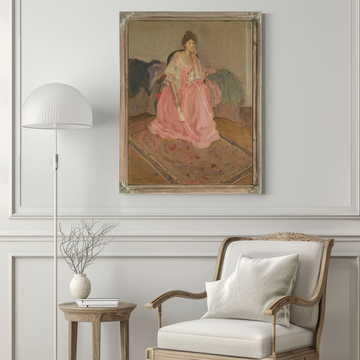 Lady Pink By Carl Frieseke