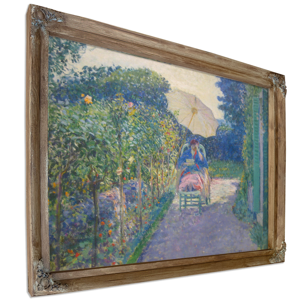 Woman Seated a Garden By Carl Frieseke