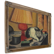 Cat And Lamp By George Ault