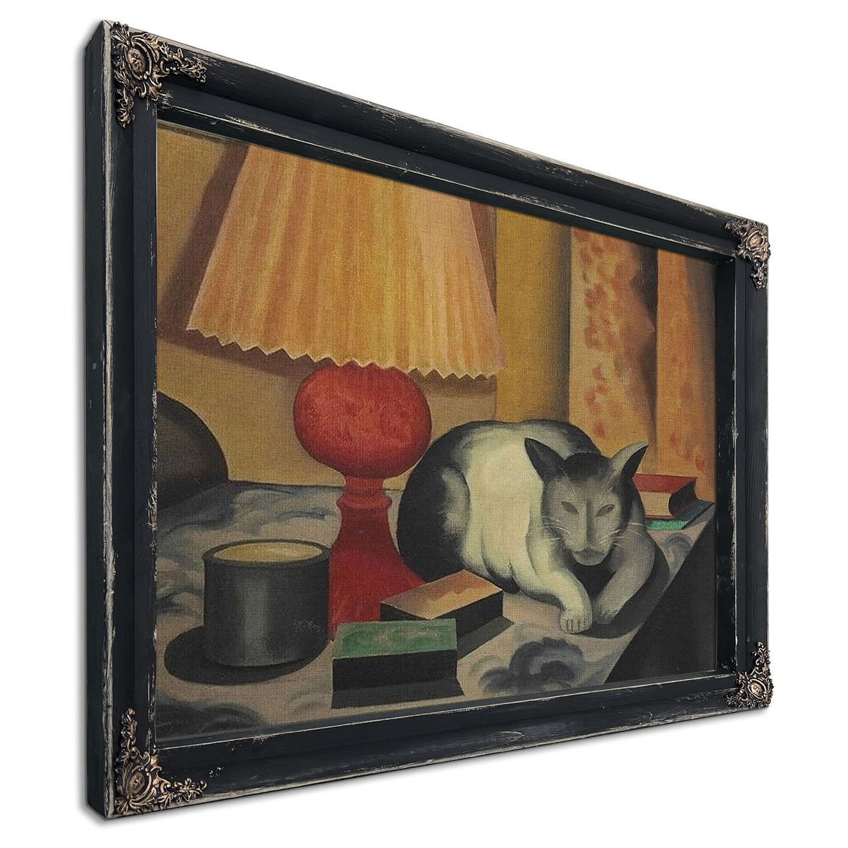 Cat And Lamp By George Ault