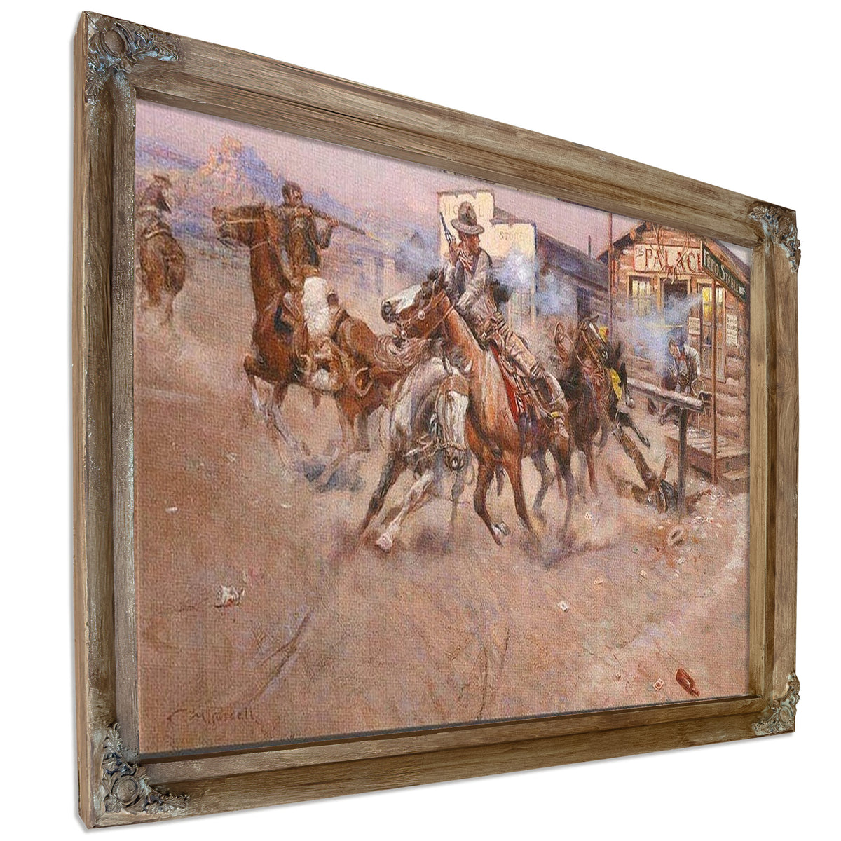 Charles Marion Russell – Smoke Of A .45 By Charles Marion Russell
