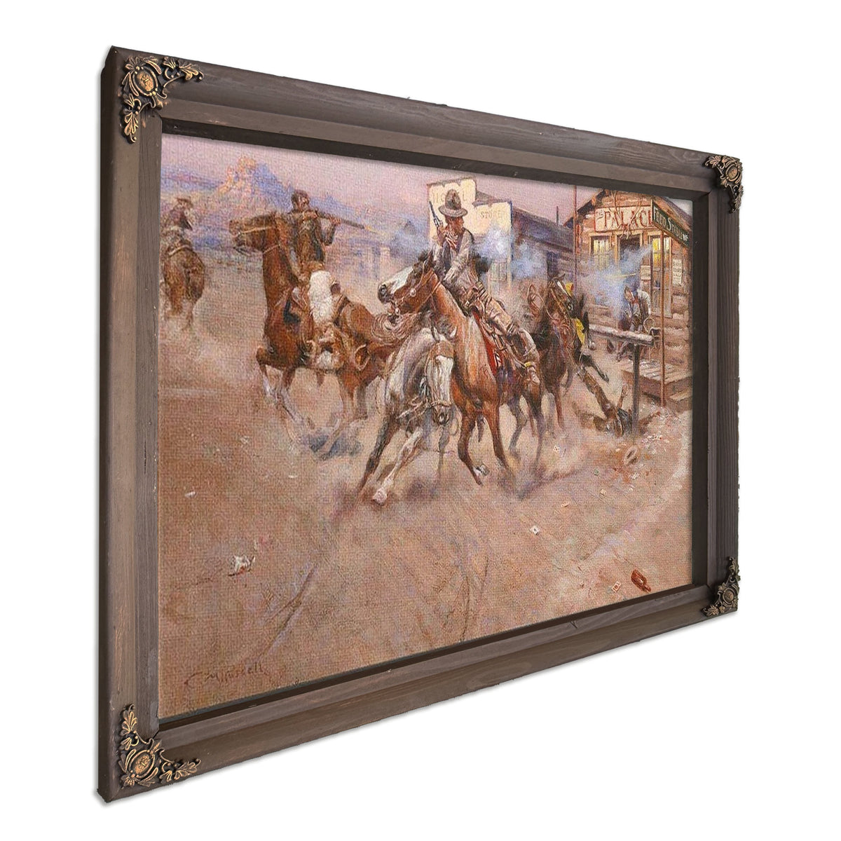 Charles Marion Russell – Smoke Of A .45 By Charles Marion Russell