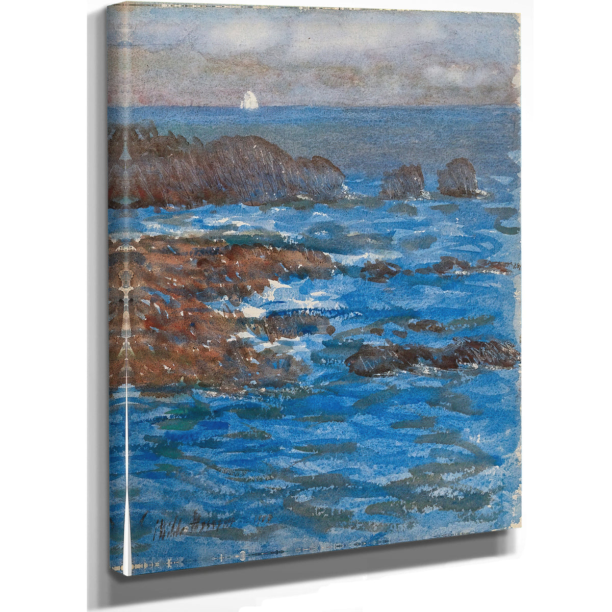 Cliffs Sea Appeldore By Childe Hassam