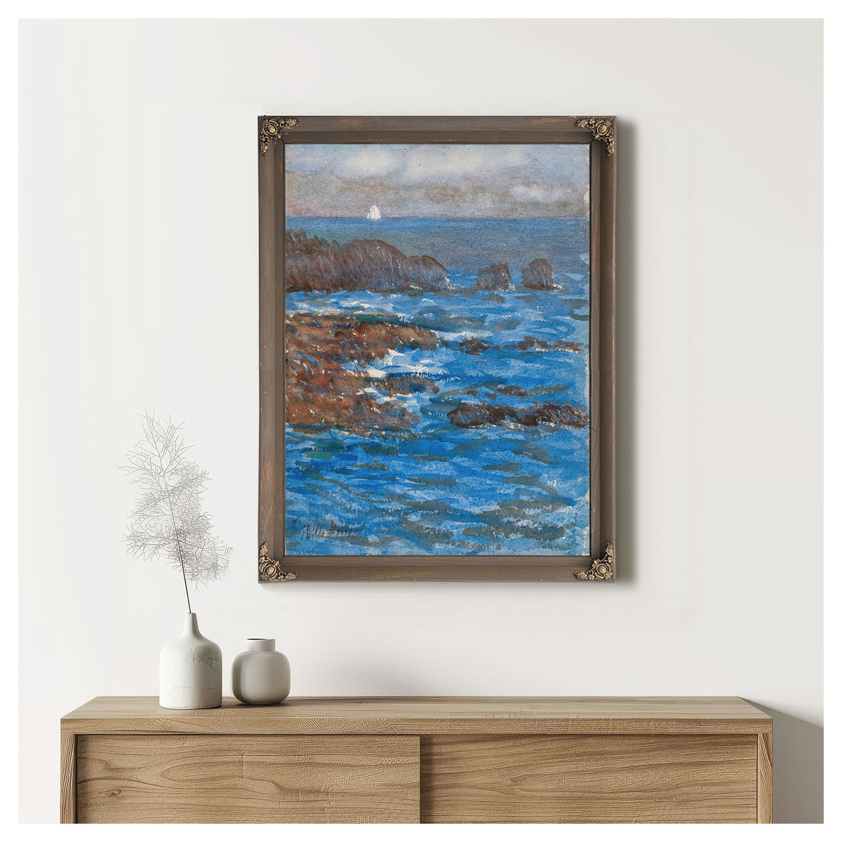 Cliffs Sea Appeldore By Childe Hassam