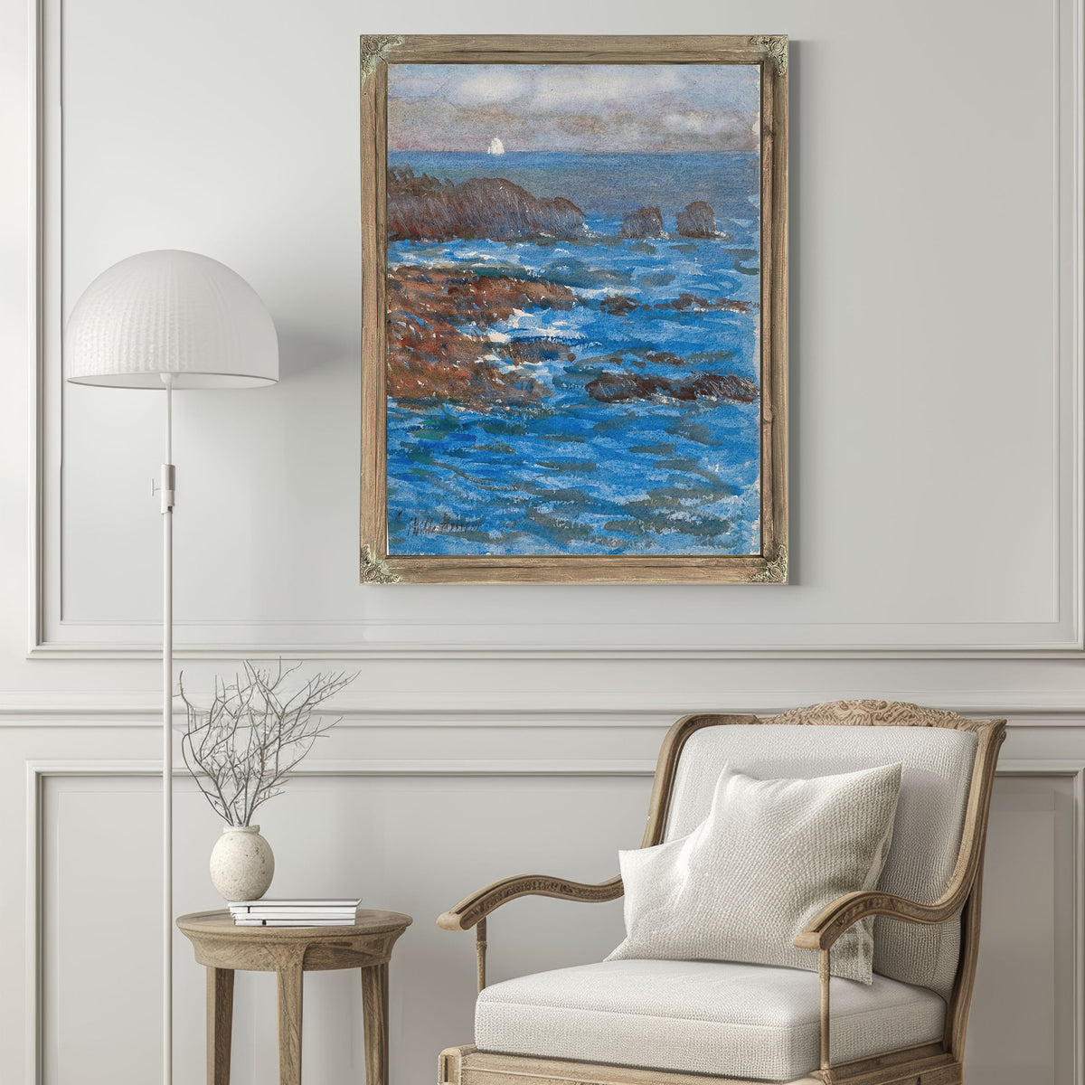 Cliffs Sea Appeldore By Childe Hassam