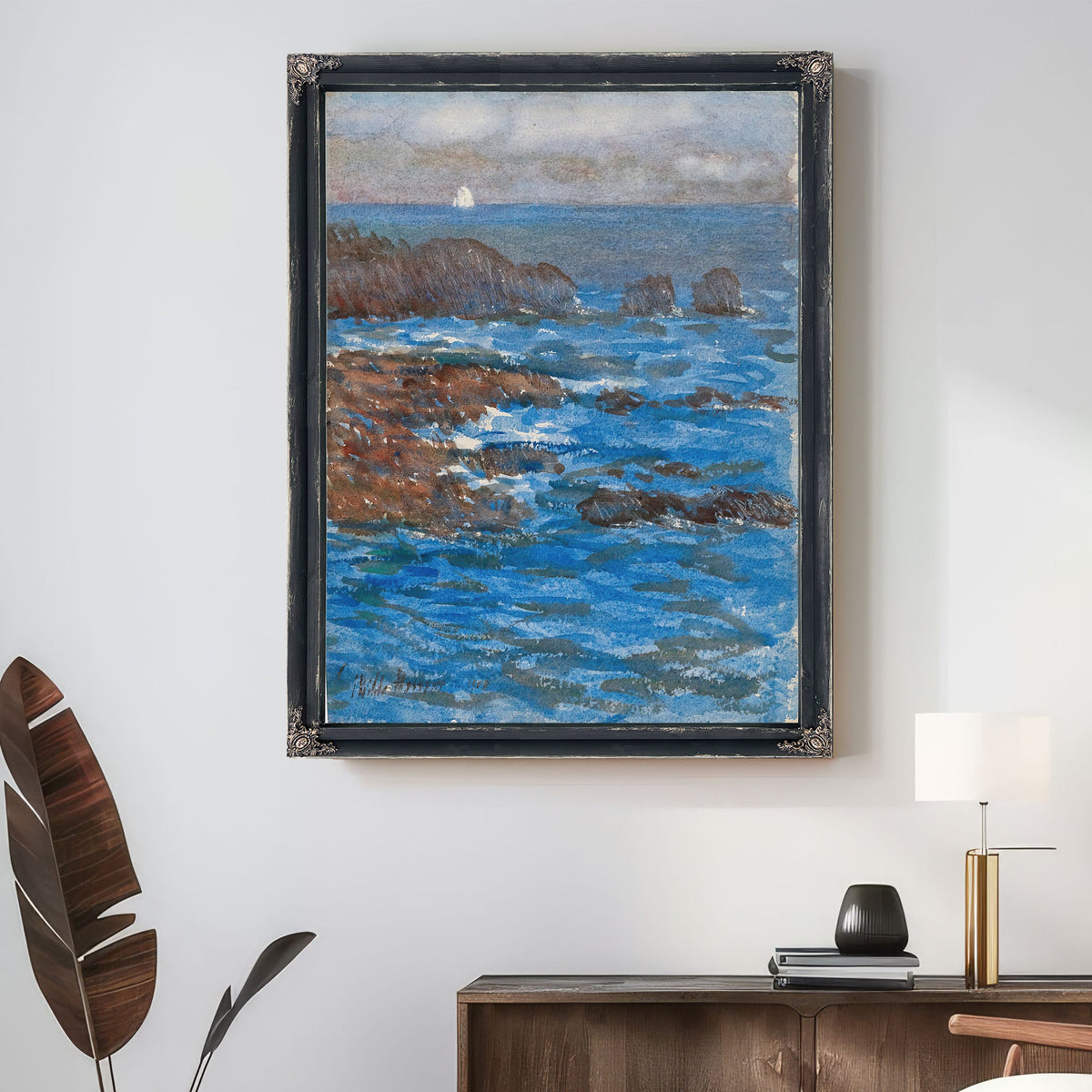 Cliffs Sea Appeldore By Childe Hassam