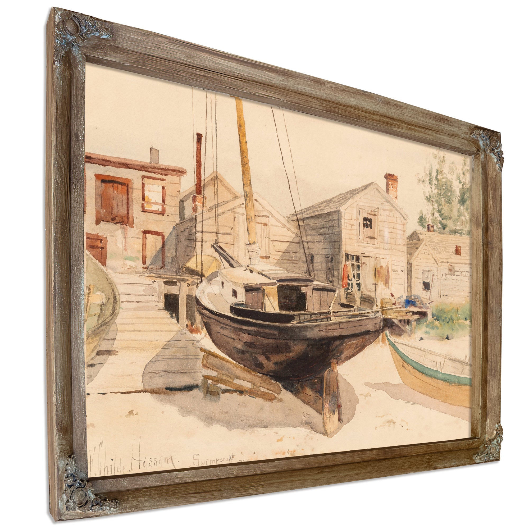 Fishhouses Swampscott By Childe Hassam